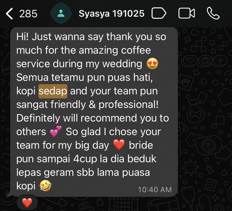 Client feedback
