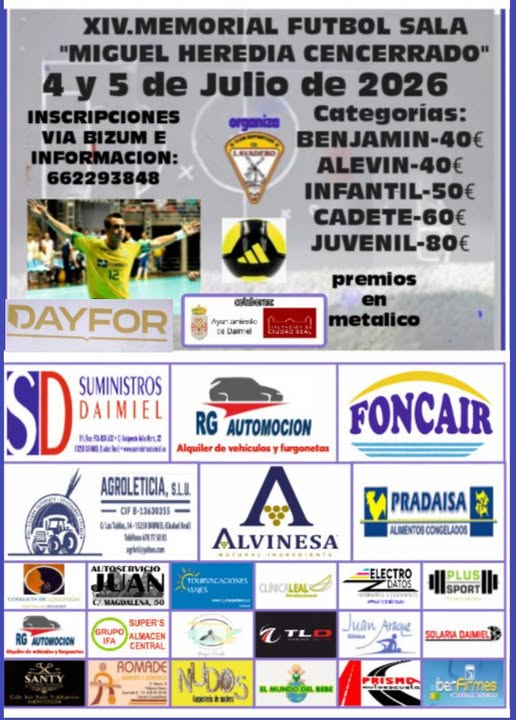 Cartel de XIV.MEMORIAL FUTBOL SALA "MIGUEL HEREDIA CENCERRADO"