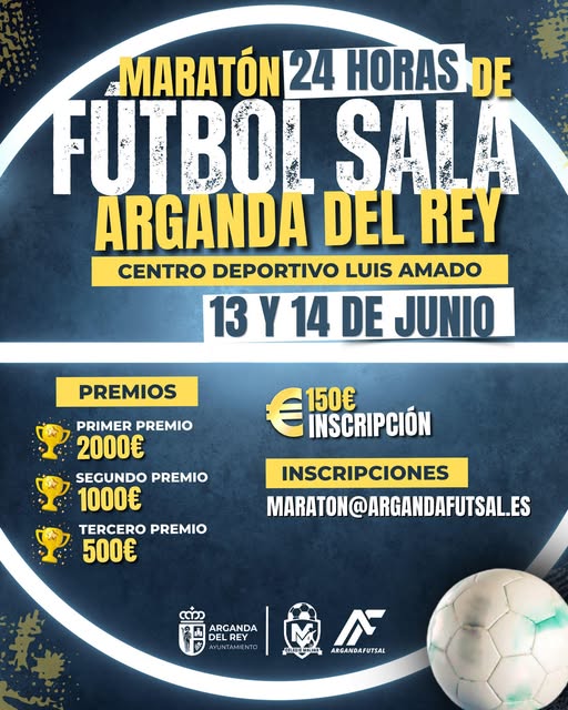Cartel de Maratón 24 Horas de Fútbol Sala Arganda del Rey