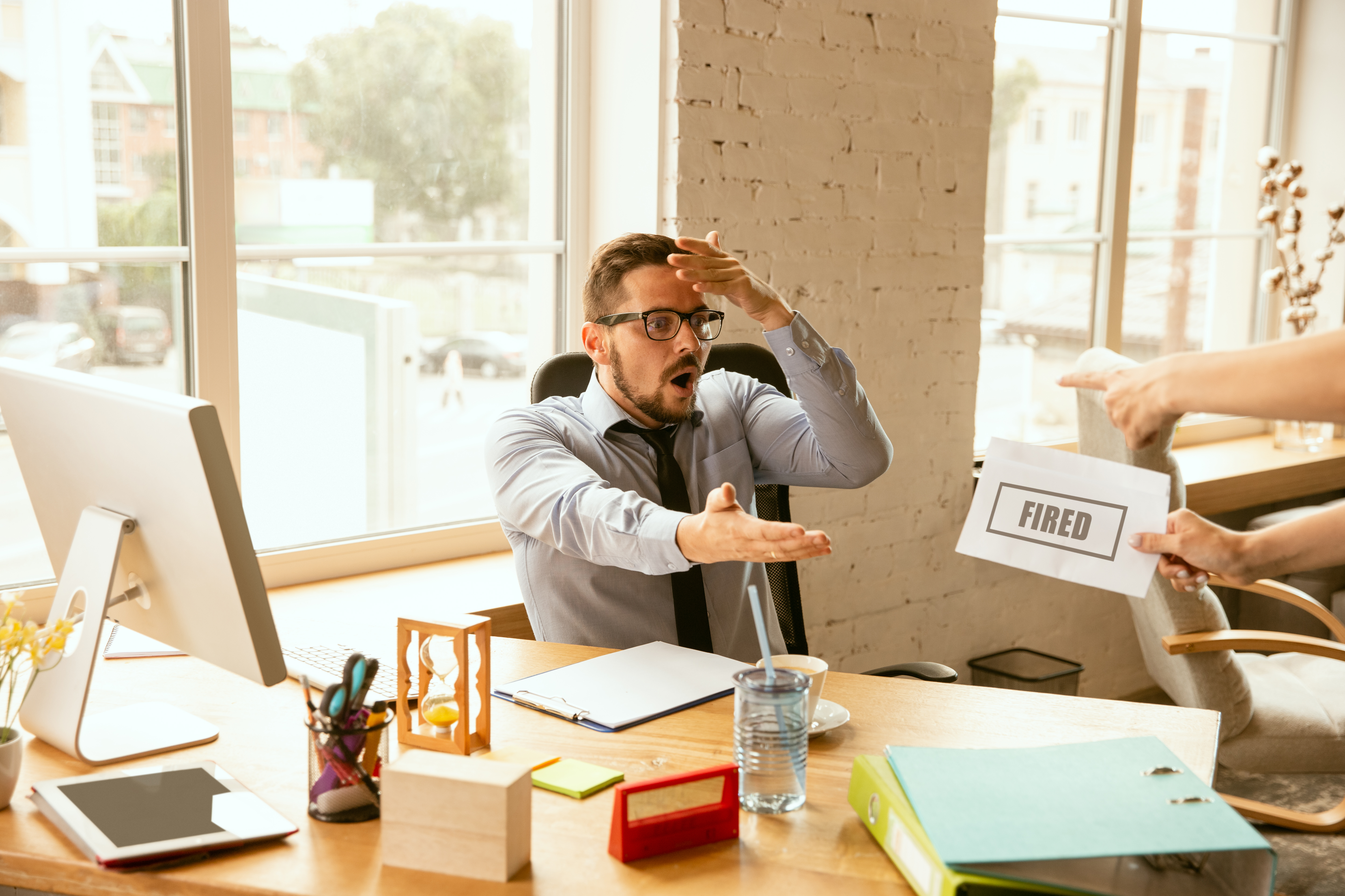 Employee being upset about being laid off