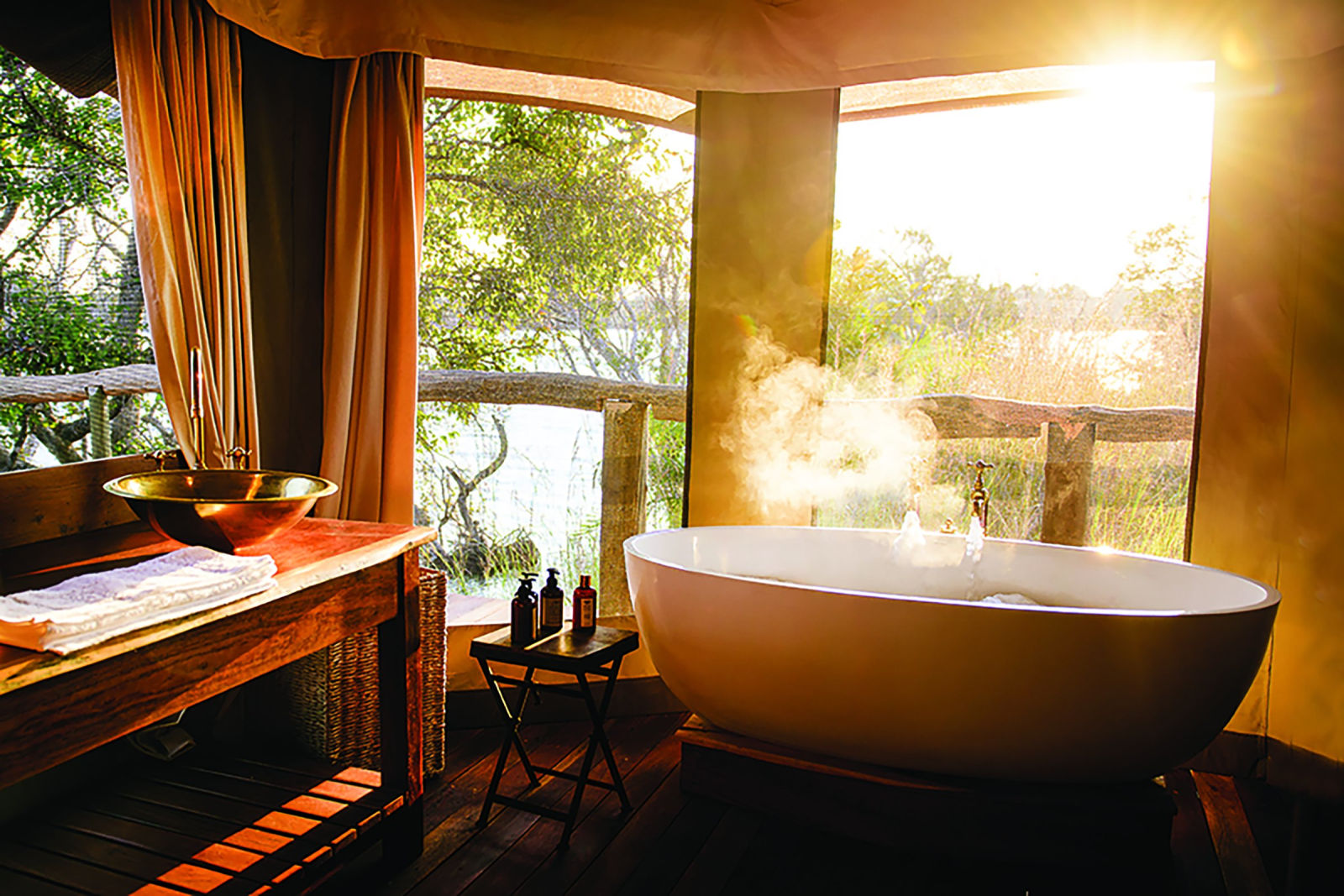 Family tent bath, Riverside Family Tent at Ila Safari Lodge