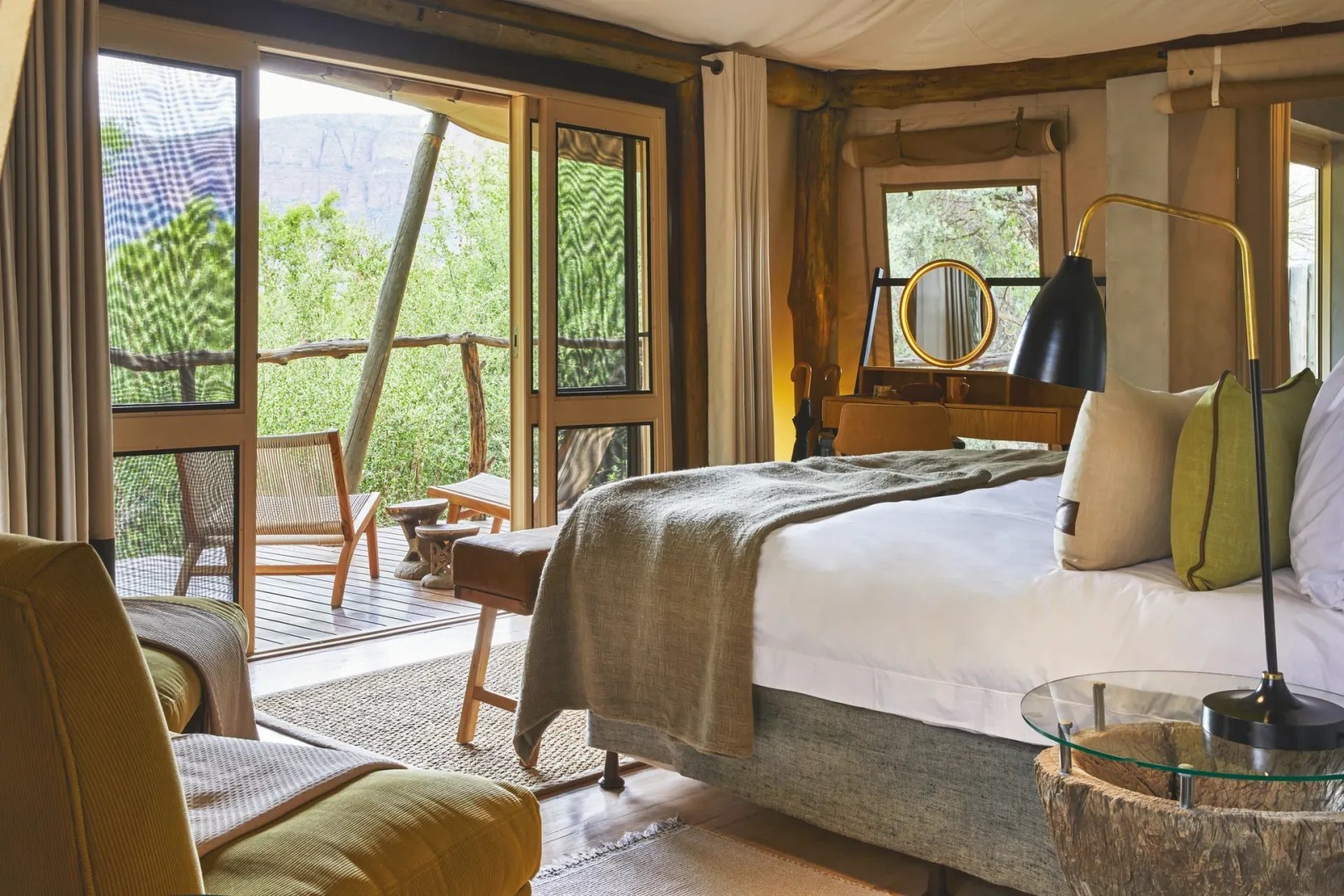 Luxury Tent bedroom with veranda, Marataba Safari Lodge