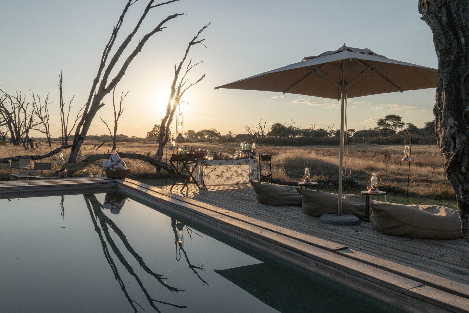 Private Hide pool at sunset