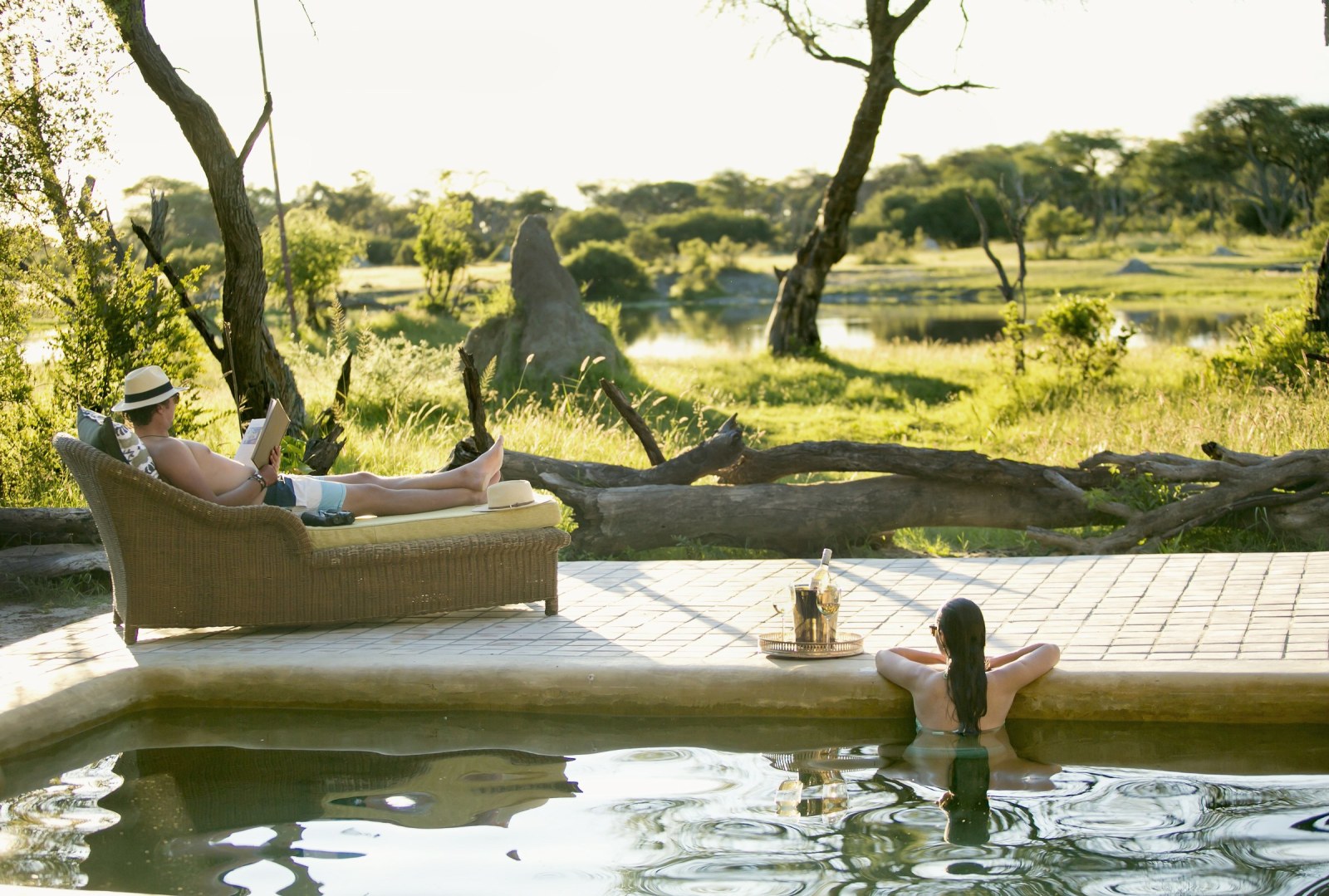 Plunge pool at Tom's Little Hide overlooking the waterhole