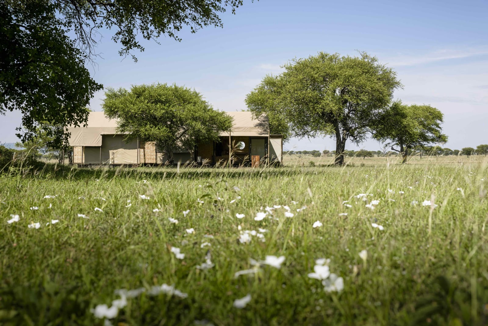 Singita Sabora Tented Suite Exterior Landscape at Singita Sabora Tented Camp