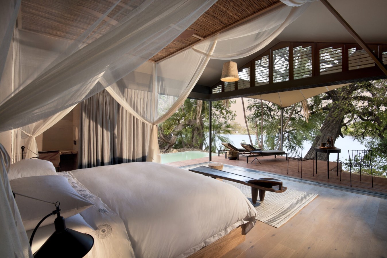 Thorntree River Lodge Luxury Suite Bedroom and Private Viewing Deck