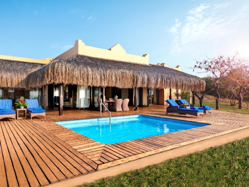 Two Bedroom Anantara Pool Villa exterior and pool deck, Anantara Bazaruto Island Resort