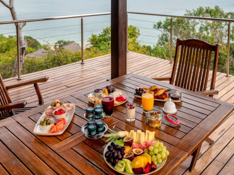 Breakfast on the Sea View Pool Villa deck, Anantara Bazaruto Island Resort