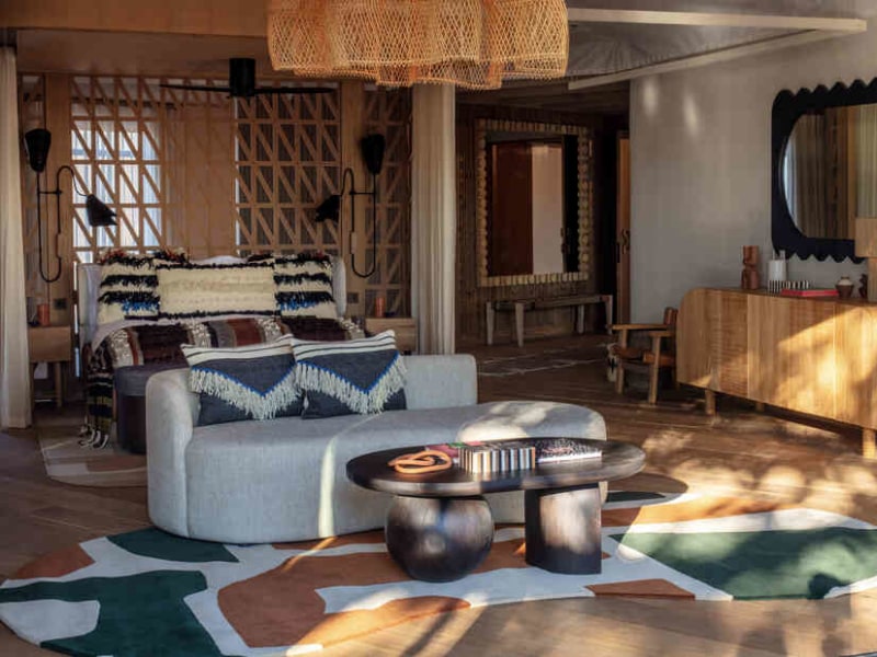Presidential Villa bedroom, Anantara Tented Camp Kafue River