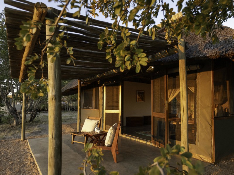 A guest room at Camp Hwange