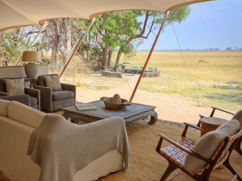 Lounge looking out, Chisa Busanga Camp