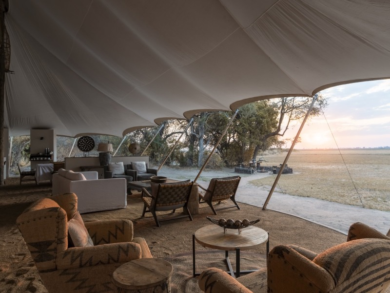 Main area sunset, Chisa Busanga Camp