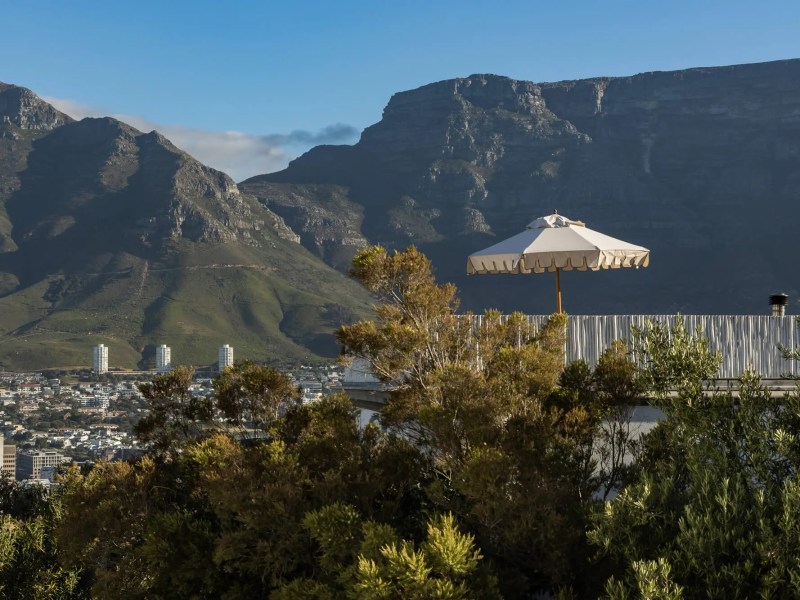 View of Table Mountain and the city from the terrace