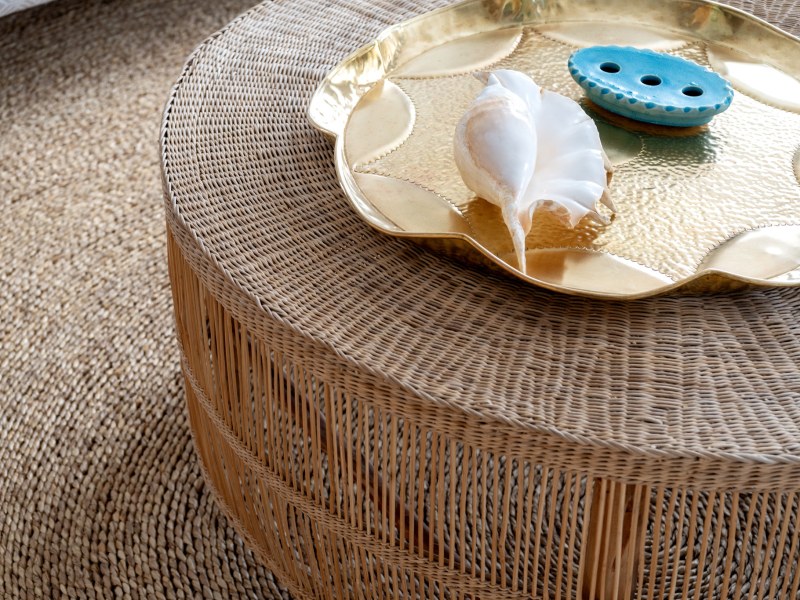 Woven coffee table detail