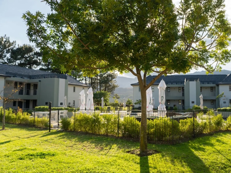 Suite buildings set in lawns and fynbos gardens