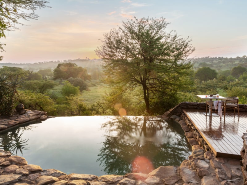 Tanzania-Swimming Pool at Singita Faru Faru Lodge