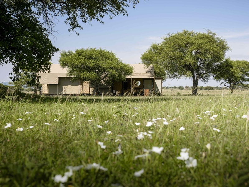 Singita Sabora Tented Suite Exterior Landscape at Singita Sabora Tented Camp