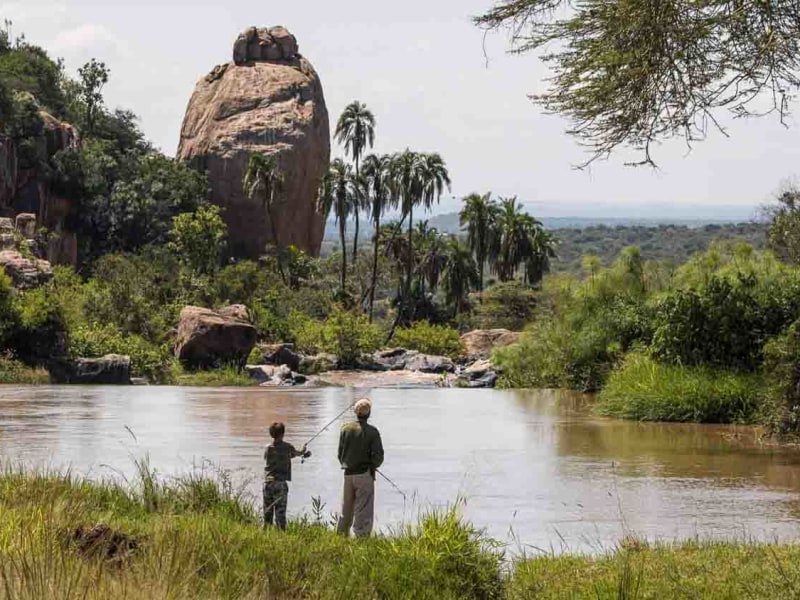 Fishing in the Ewaso Narok River