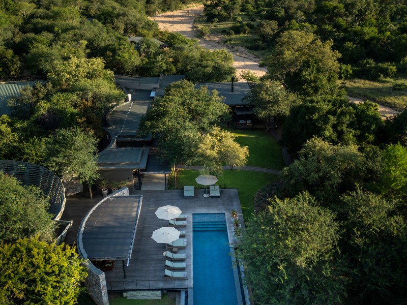 An aerial view at Tanda Tula Safari Camp