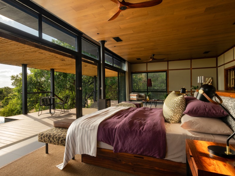 The bedroom in a Safari Suite at Tanda Tula
