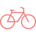 Illustration of a bicycle to convey savings from online classes