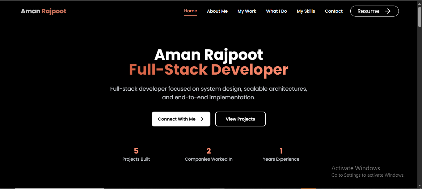 Aman Rajpoot - Full Stack Developer