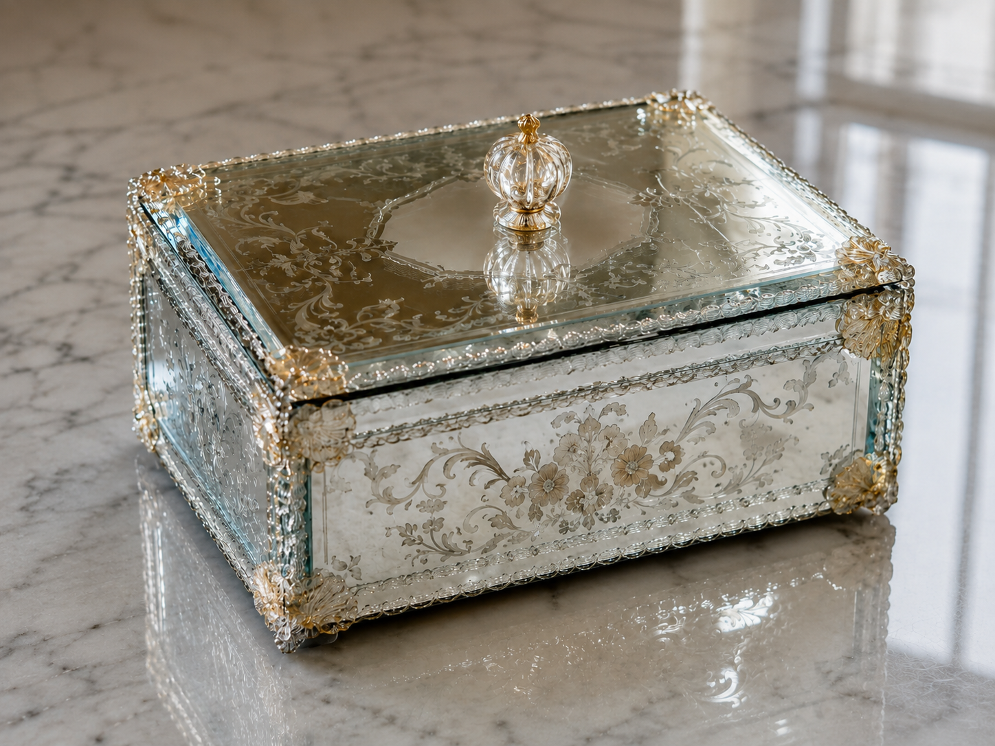 Jewel-tone box with gold latch