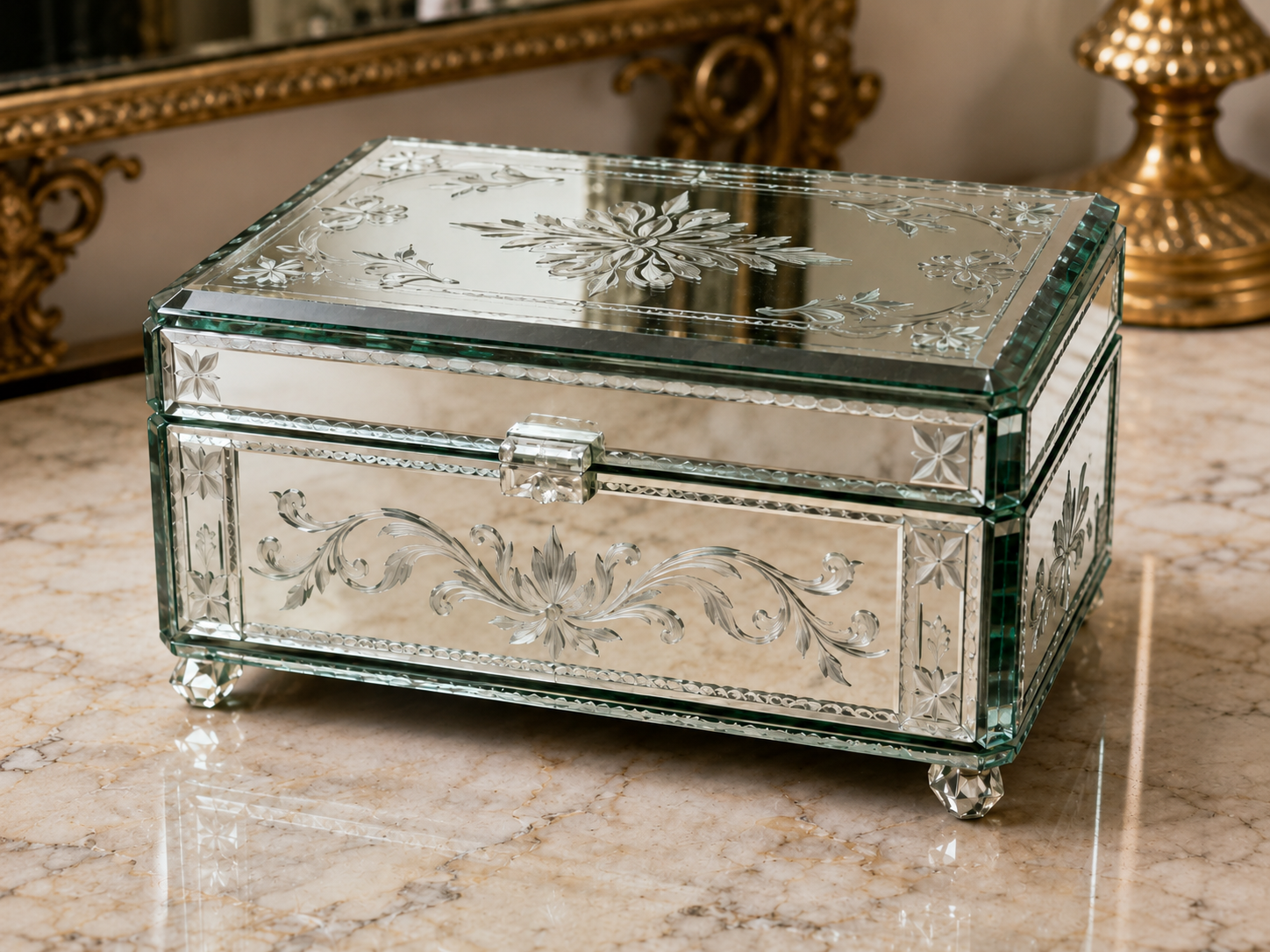 Layered hamper presentation with florals