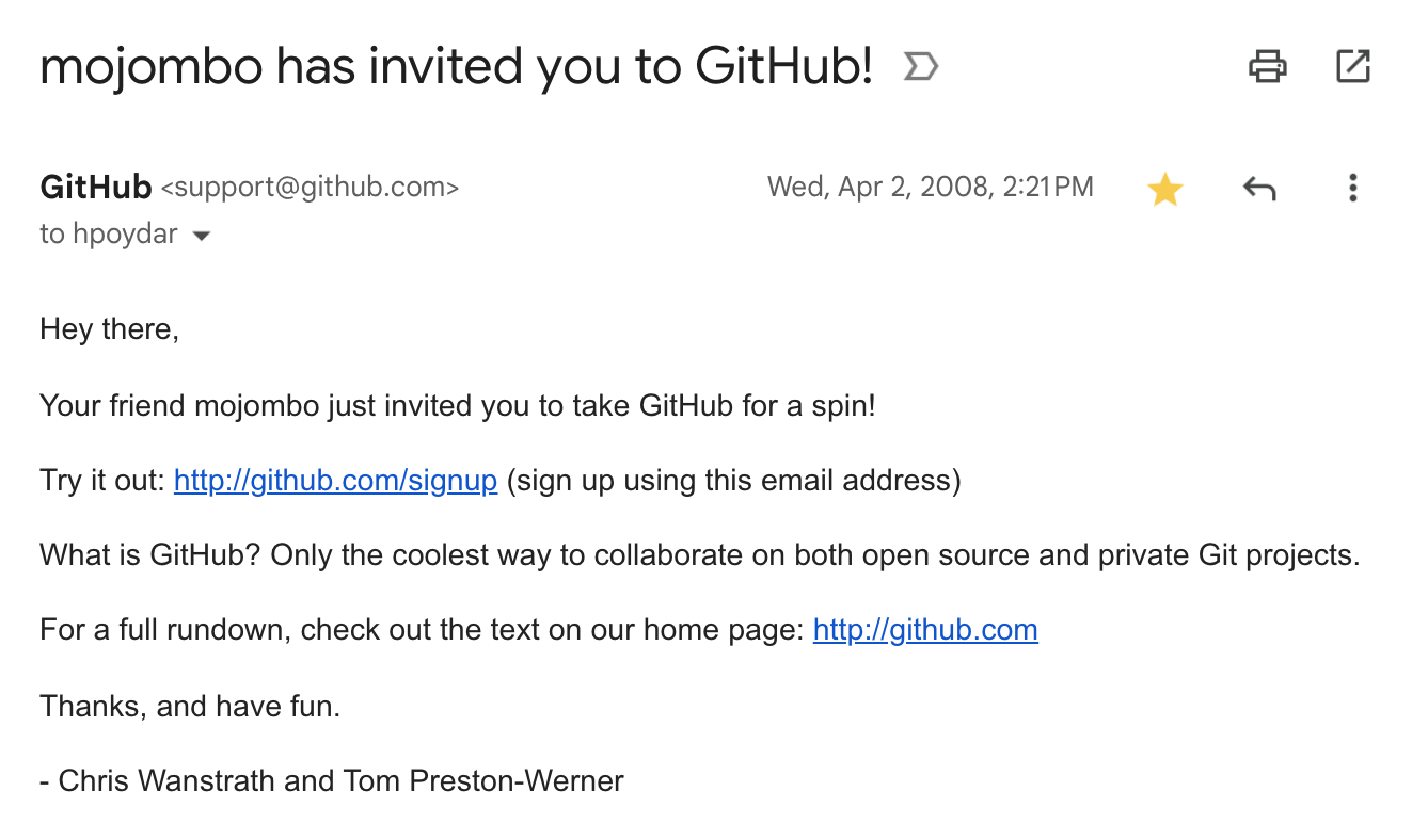 GitHub invitation