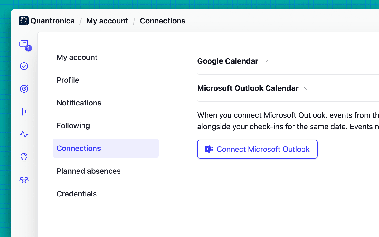 the Outlook integration in Steady