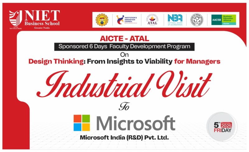 Faculty Visit to Microsoft India as part of the 6-Day Faculty Development Program