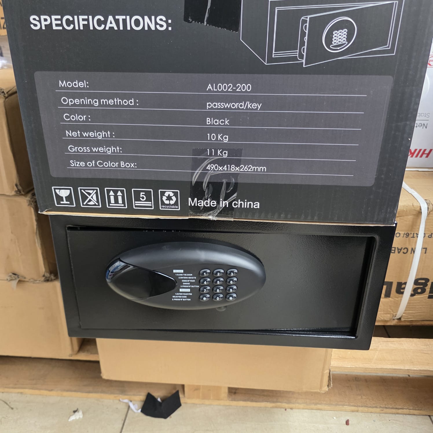 Hotel safe box 505 × 428 × 280 mm{9kgs]