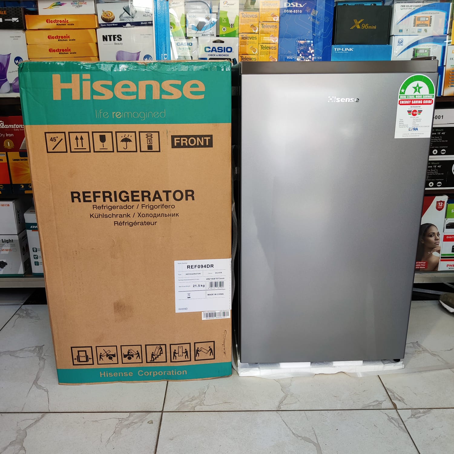 Hisense REF094DR 94L Single Door Refrigerator – Silver