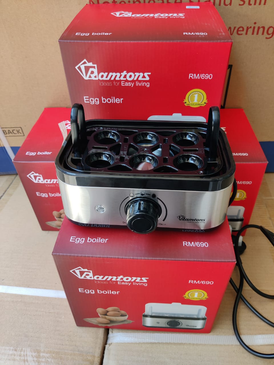 Ramtons RM/690 Egg Boiler – 6 Egg Capacity, 3 Cooking Settings
