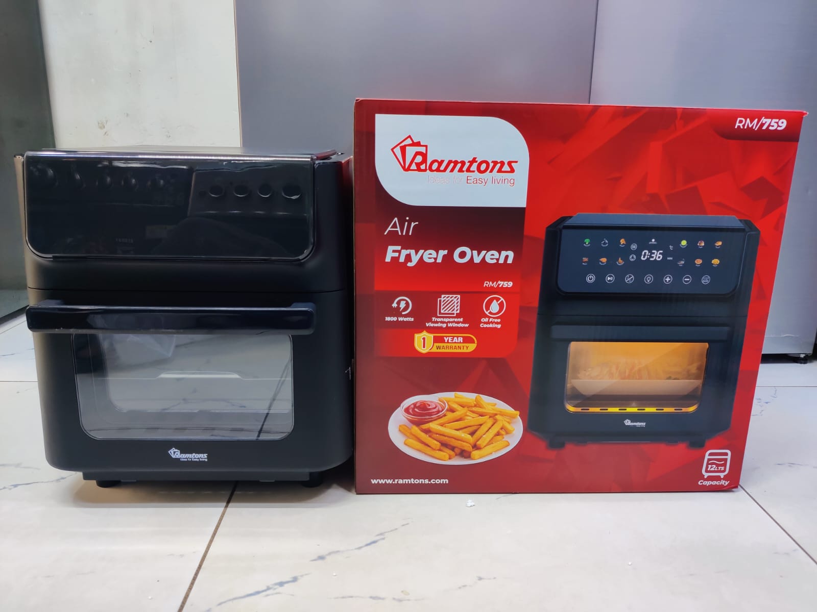 Ramtons RM/759 Air Fryer Oven 12L – 1800W Digital Air Fryer