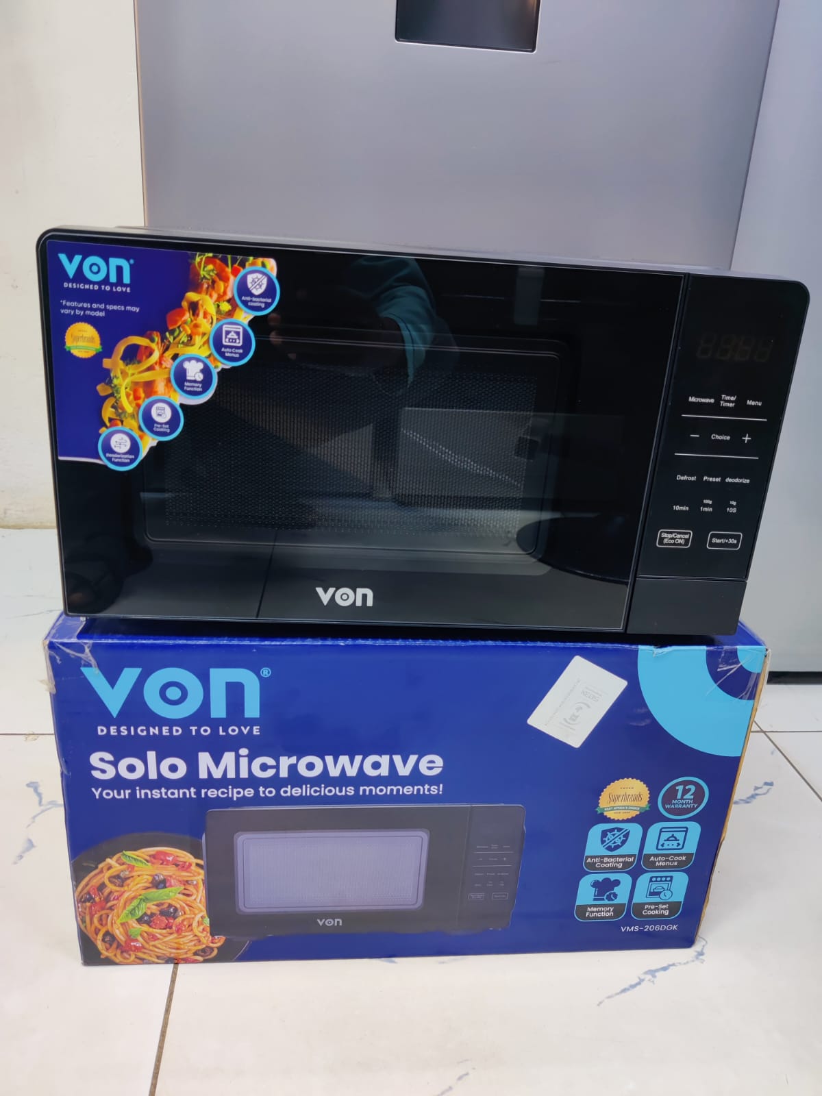 VON VMS-206DGK 20L Digital Solo Microwave Oven – 700W