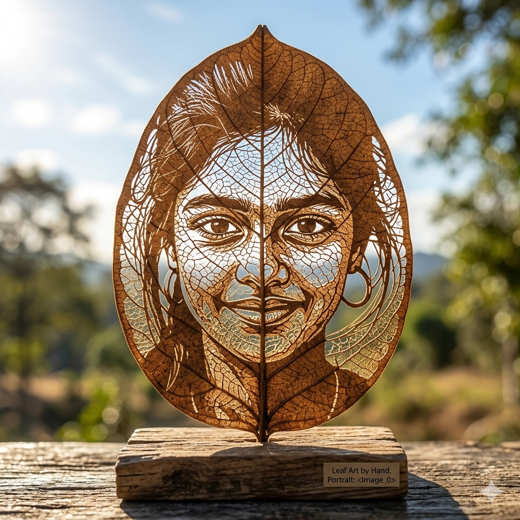 Leaf carving photo
