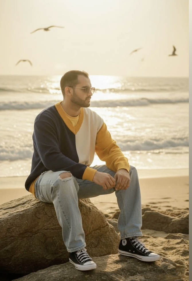 Golden Hour Ocean Portrait — Free AI Image Prompt for Boys