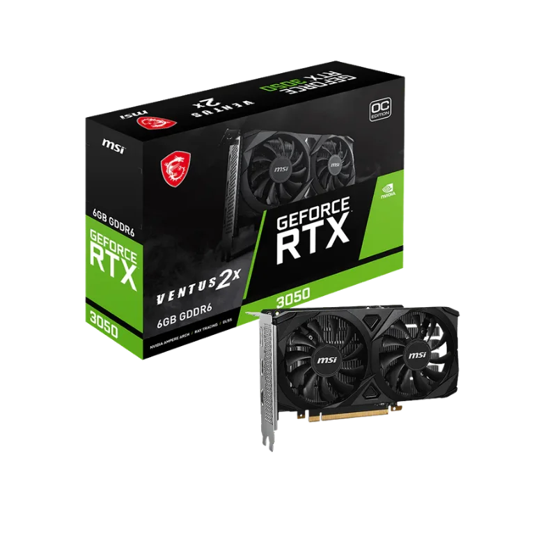 MSI GeForce RTX 3050 6GB VENTUS 2X OC Graphics Card