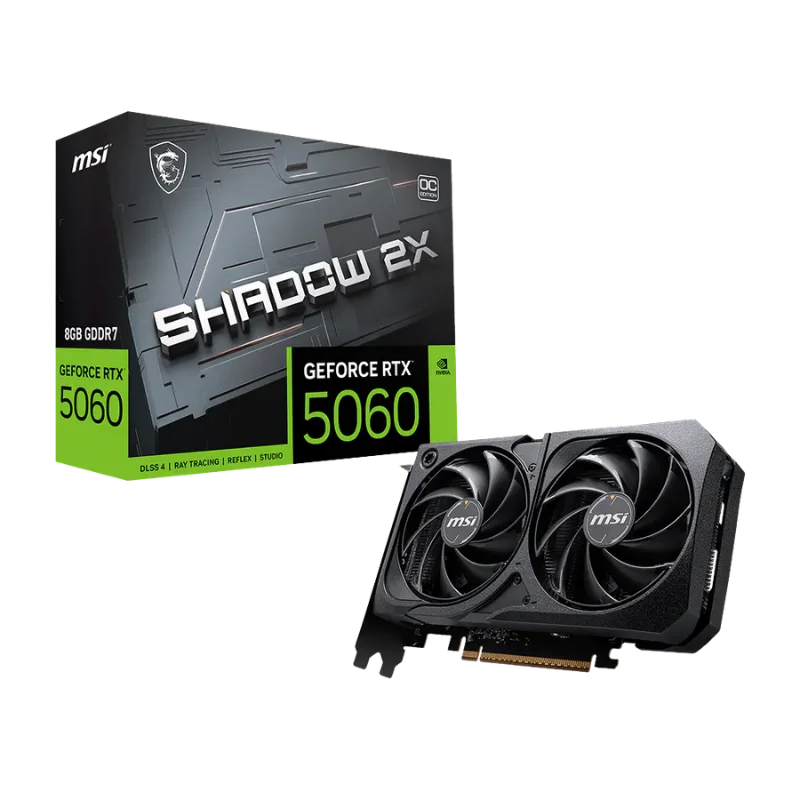 MSI GeForce RTX 5060 8GB SHADOW 2X OC Graphics Card