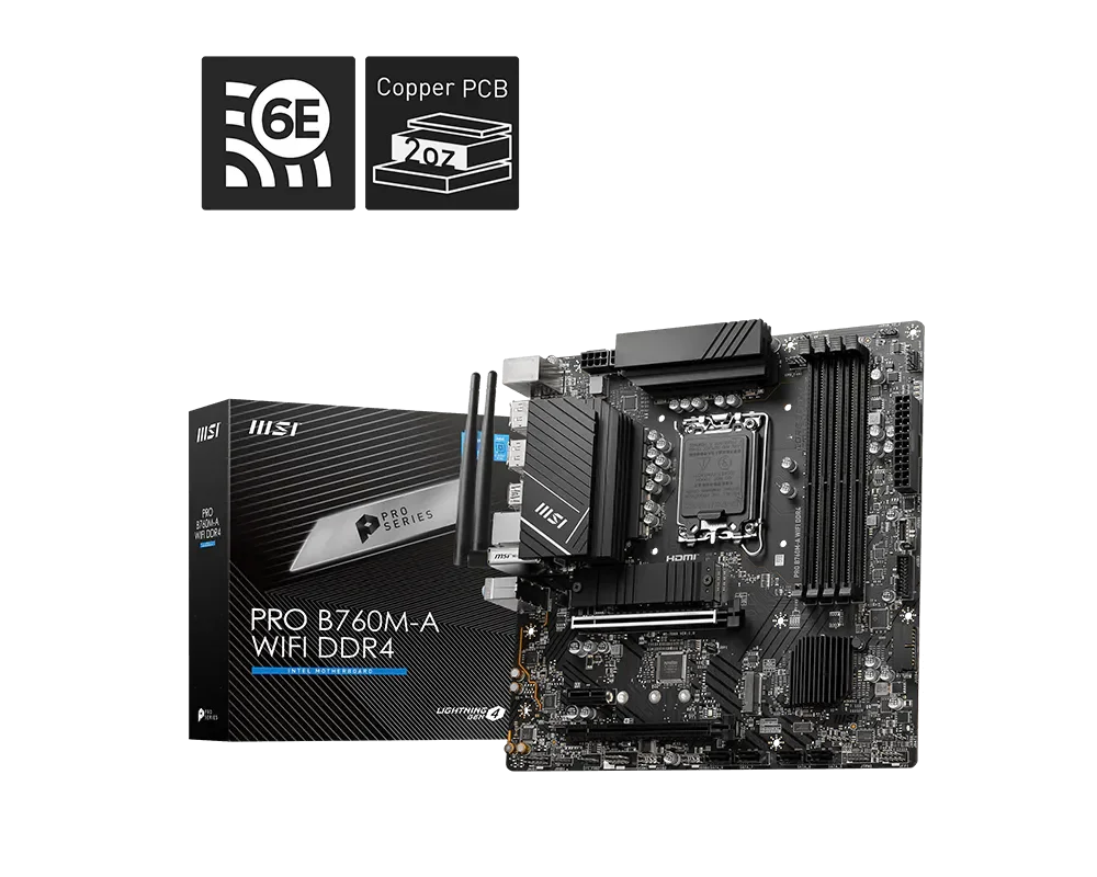 MSI PRO B760M-A WIFI DDR4 Motherboard