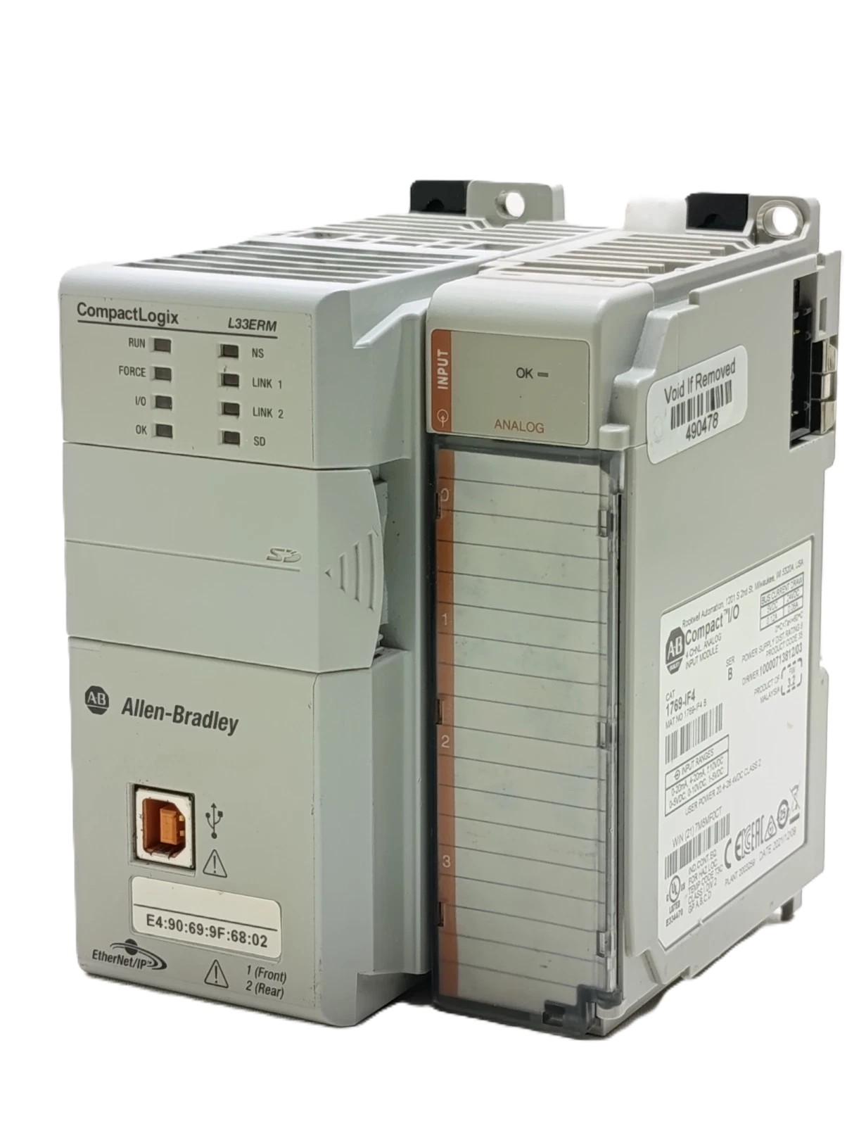 Allen-Bradley 1769-L33ERM CompactLogix Controller + 1769-IF4
