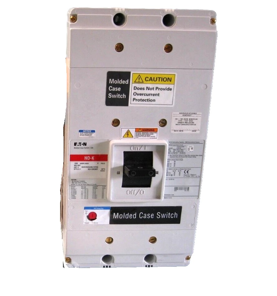 Eaton ND-K 1200A 3-Pole Molded Case Circuit Breaker | ND312WKA06U18Y04