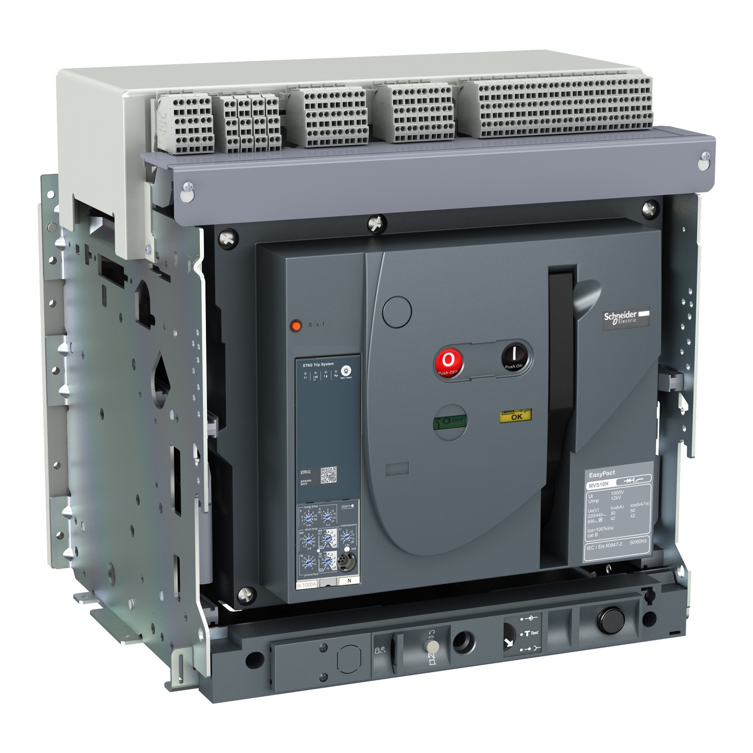 Schneider EasyPact MVS40H3MW6L 4000A 3P 65kA ET6 Drawout ACB