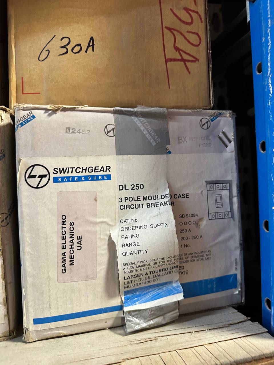 L&T DL250 250A 3 Pole MCCB Circuit Breaker