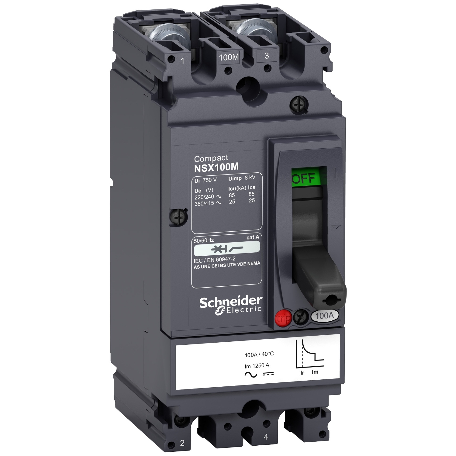 Schneider Electric Compact NSX100M TMD 25A 2 Pole 2D Circuit Breaker