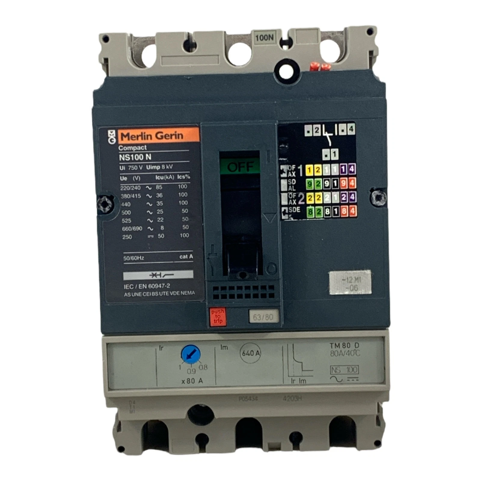 Merlin Gerin Compact NS100N Circuit Breaker NS100 160 250 N H NA