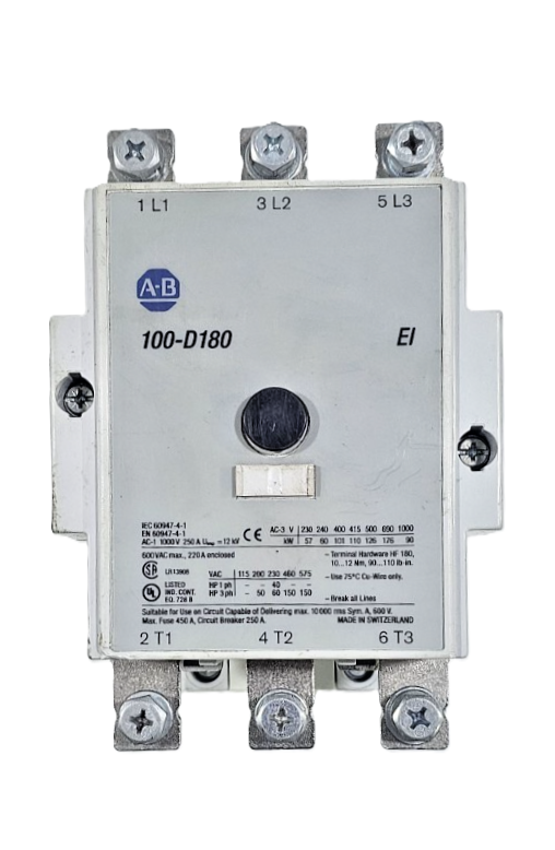 Allen-Bradley 100-D180EA11 180A IEC Contactor 208-277V AC 50/60Hz Series B