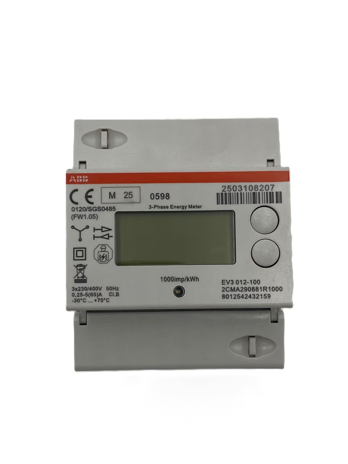 ABB EV3 012-100 3-Phase Energy Meter 65A | Modbus RS485 | MID