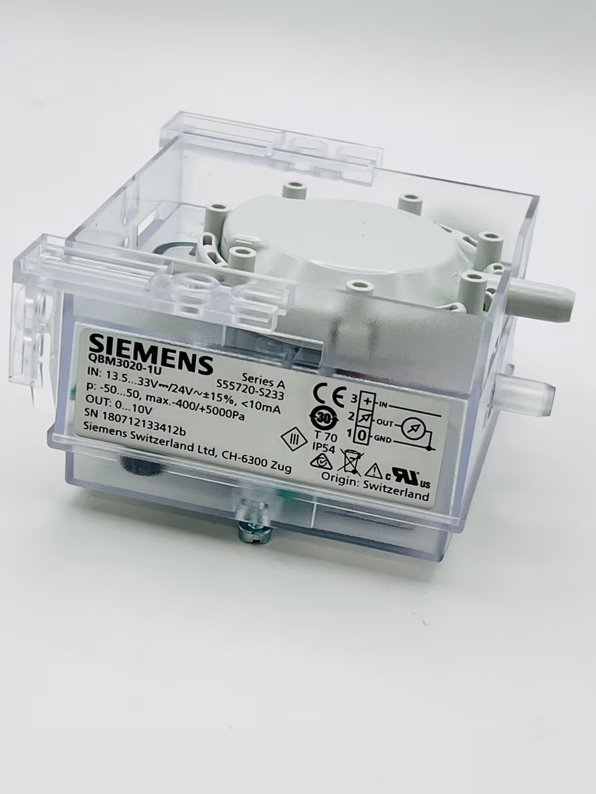 Siemens QBM3020-1U Differential Pressure Sensor -50 to 50 Pa 0-10V thumbnail 2